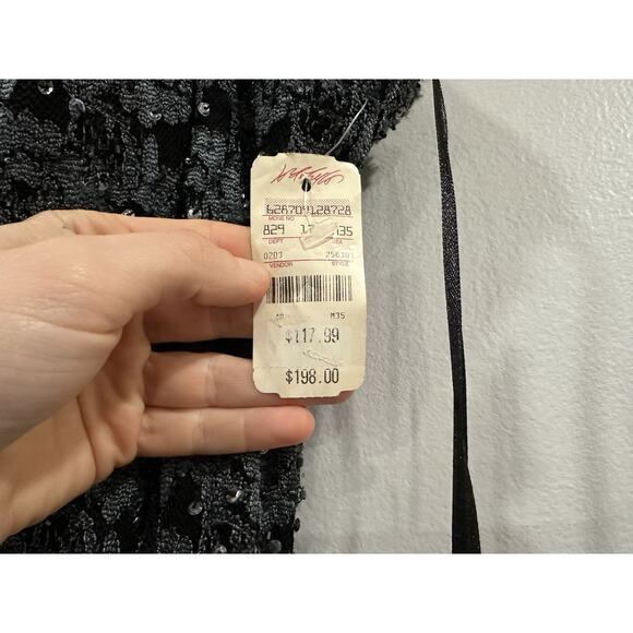 JS Boutique Black Lace and Sequin Sleeveless Maxi Dress US 14 Deadstock NEW - Picture 3 of 9